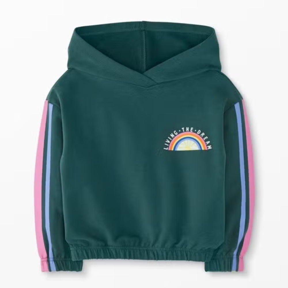 Hanna Anderson French Terry Living The Dream Hoodie In Juniper Green Size 8